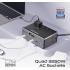 Promate PowerBrix-160 GaNFast 160W Charging Hub, Quad 3250W AC Sockets, 140W PD3.1 Usb-c, 100W USB-C, Dual 30W USB-C PD, 30W USB-A, Retractable Cable, 3m Power Cord - Gray
